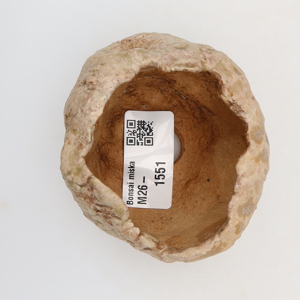 Keramische schaal  5,5 x 5 x 5,5 cm , kleur beige-bruin