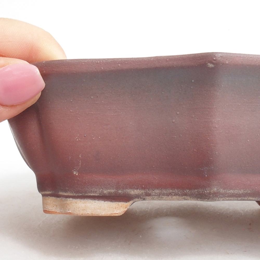 Bonsaischaal van keramiek 15,5 x 11,5 x 4,5 cm, roze