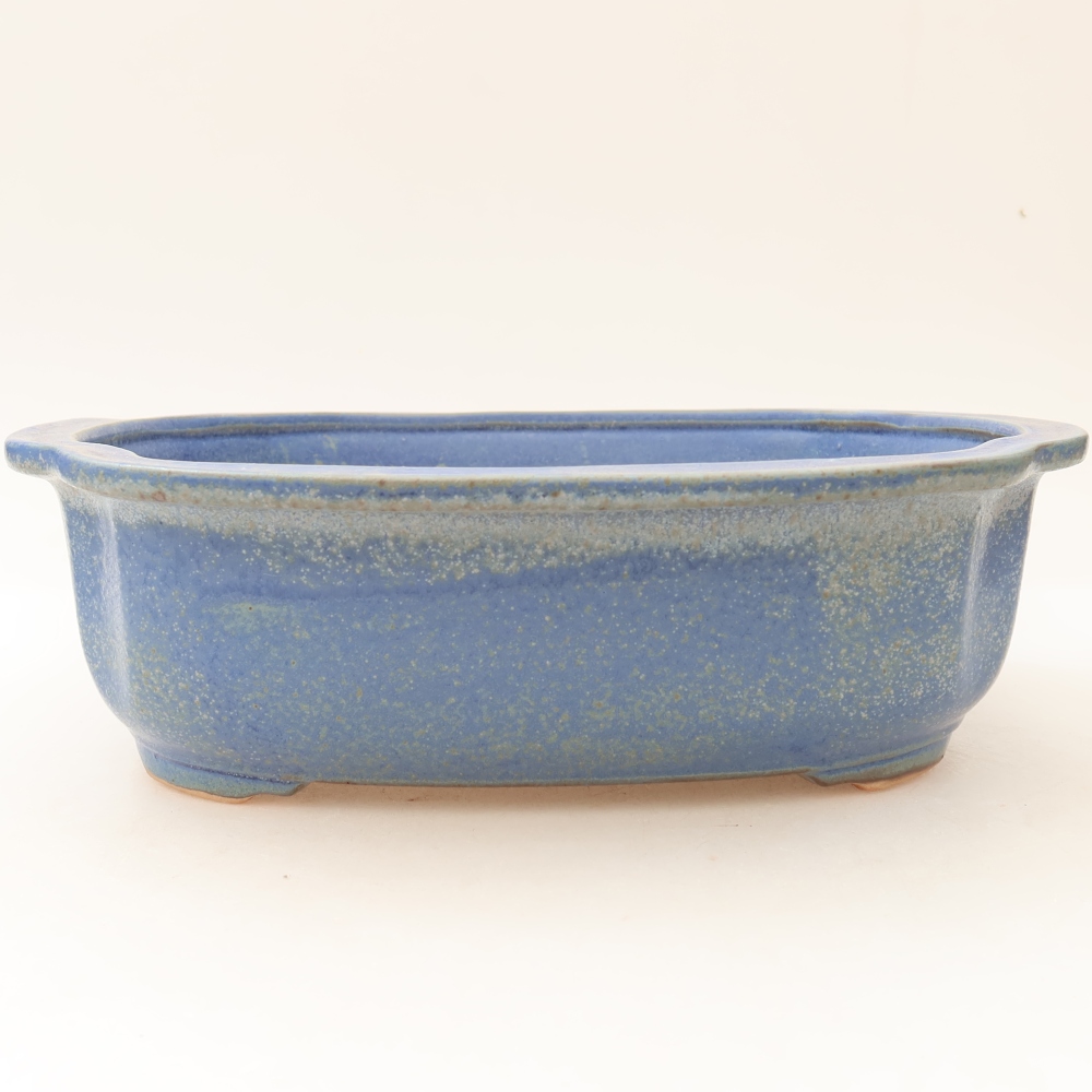 Keramische bonsaipot 24,5 x 21 x 7,5 cm, kleur: blauw