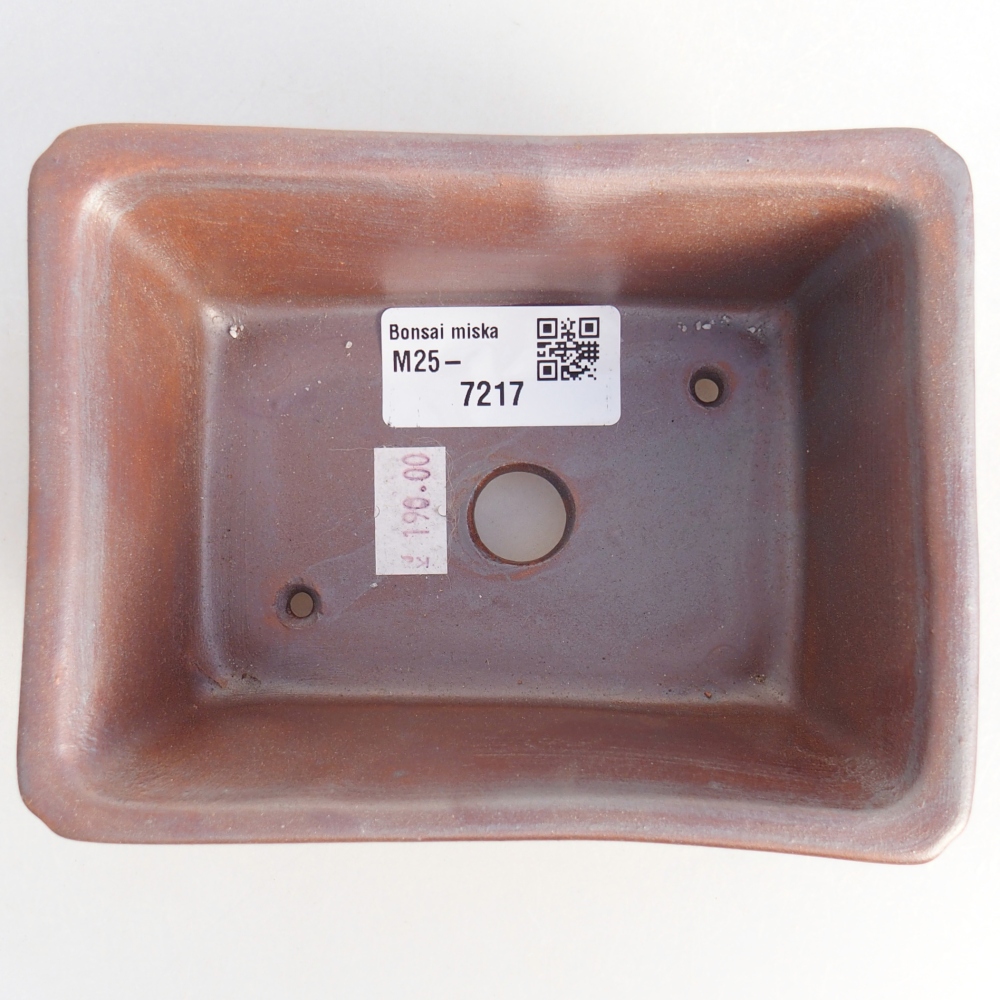 Bonsaischaal van keramiek 26 x 26 x 8 cm, kleur rood