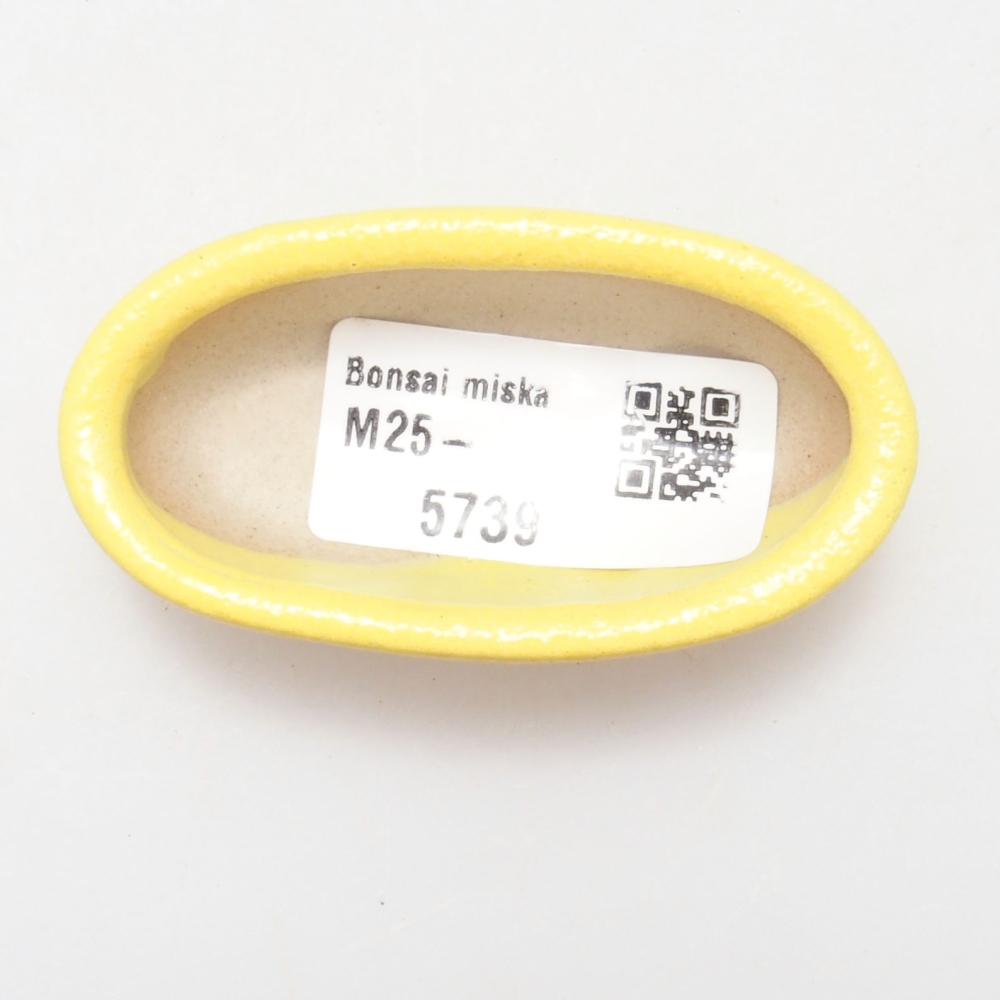 Bonsaischaal van keramiek 6,5 x 3,5 x 2 cm, geel