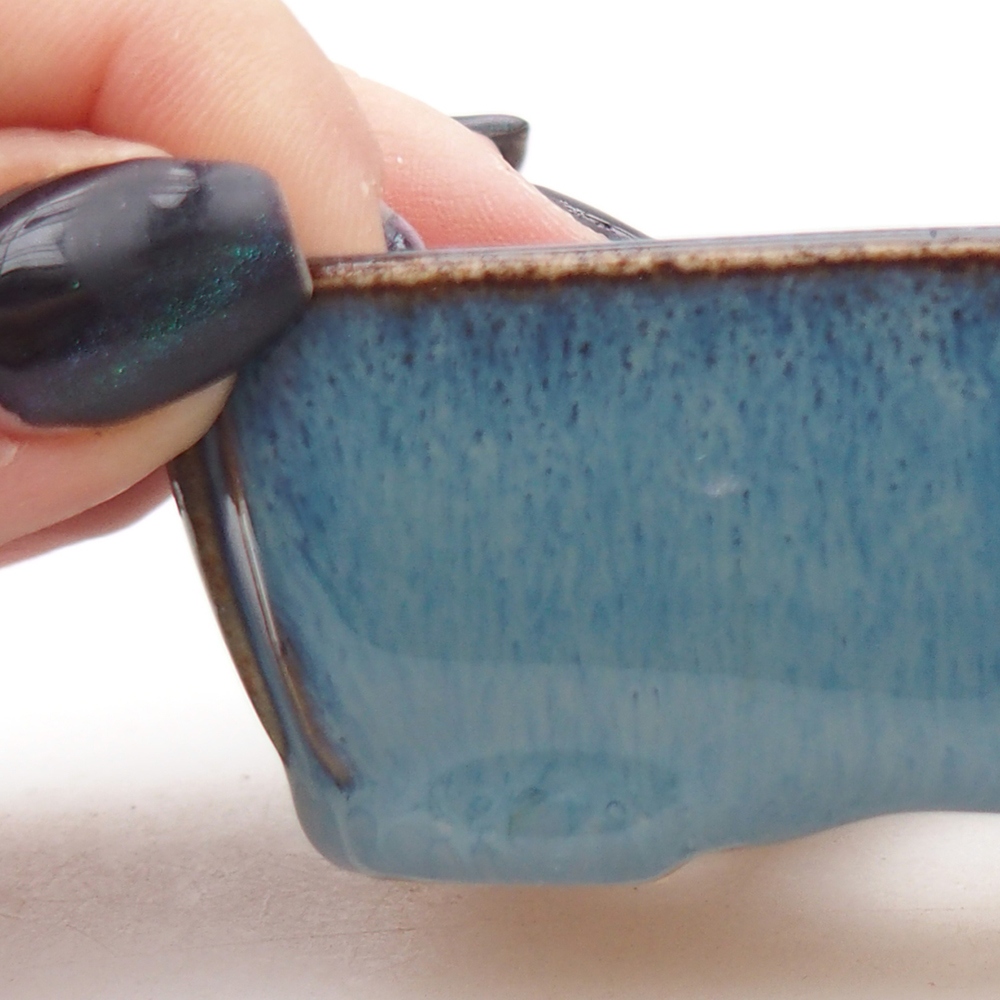 Mini bonsaischaal 9 x 7 x 3 cm, blauw