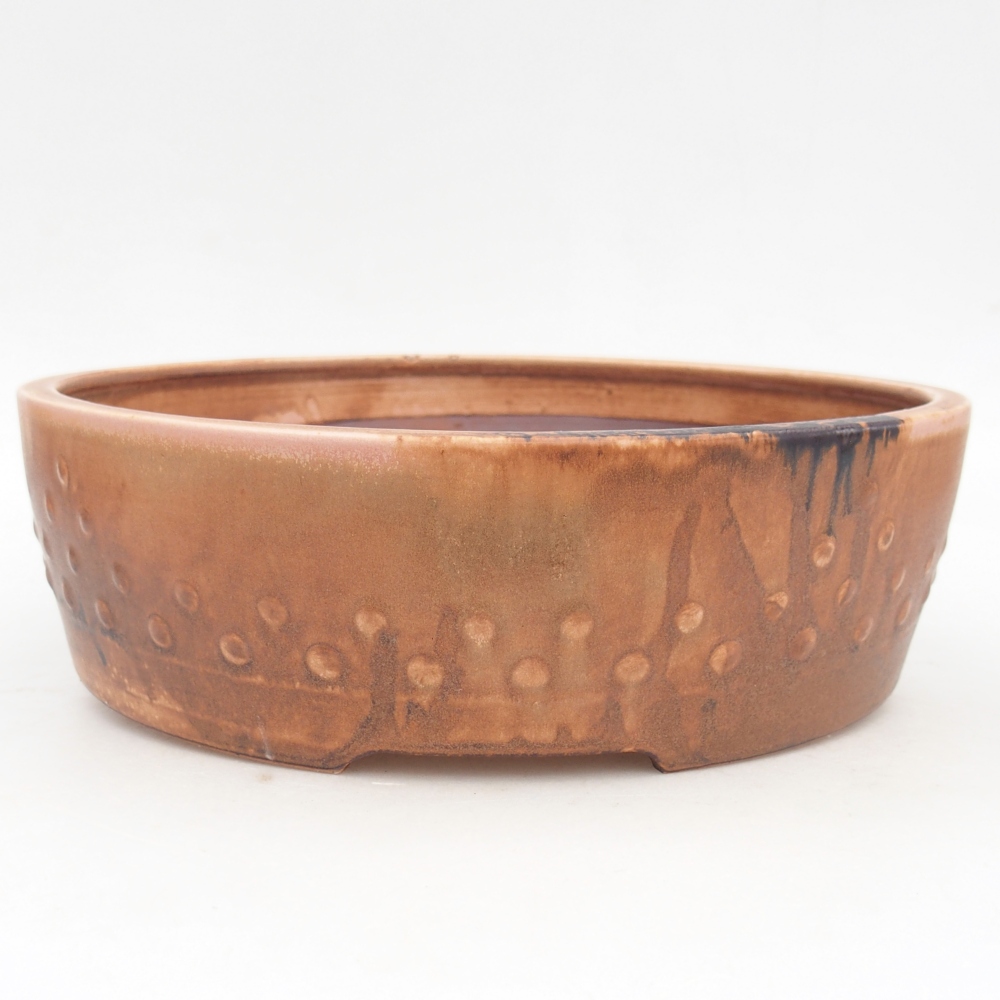 Bonsaischaal van keramiek 24,5 x 24,5 x 7 cm, roze