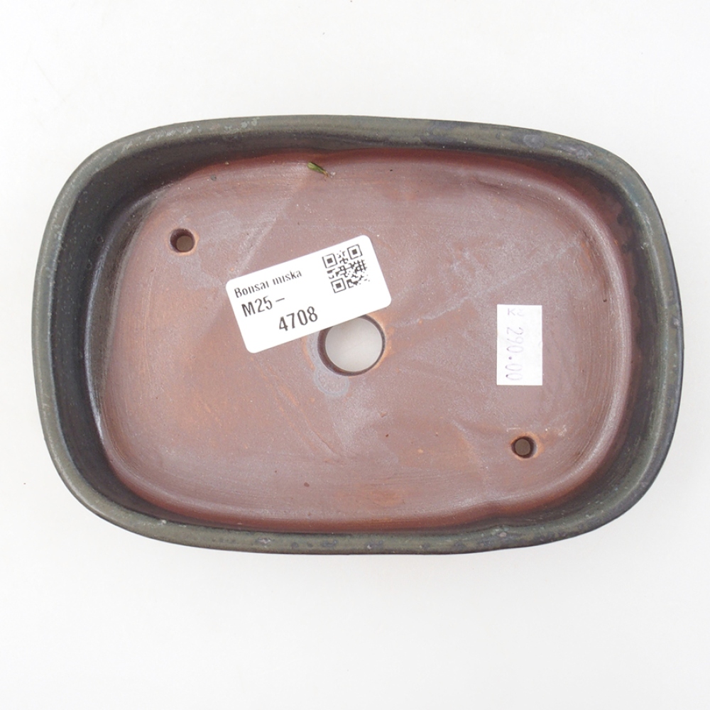 Bonsaischaal van keramiek 16 x 11 x 3,5 cm, grijs