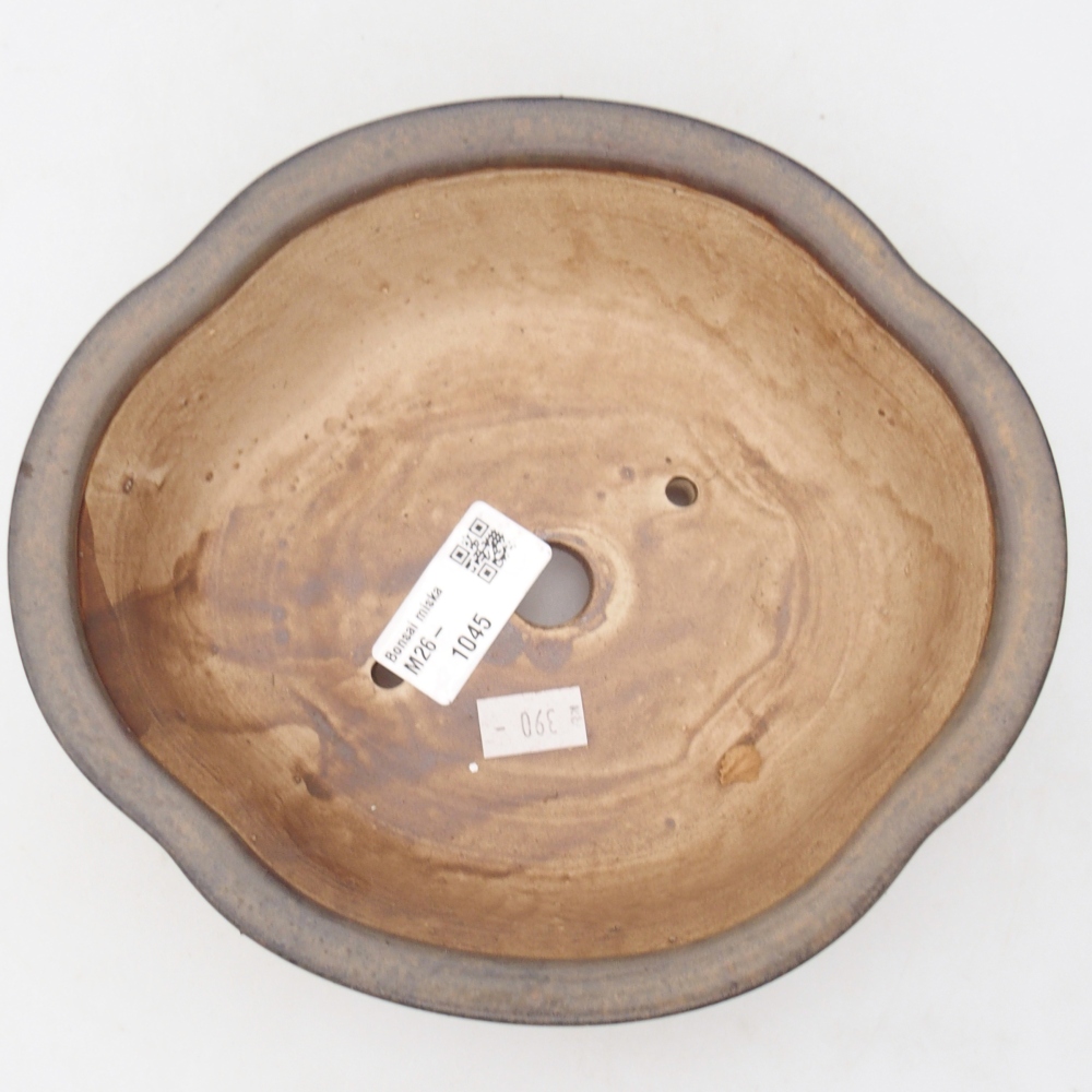 Bonsaischaal van keramiek 18,5 x 17 x 6 cm, bruin