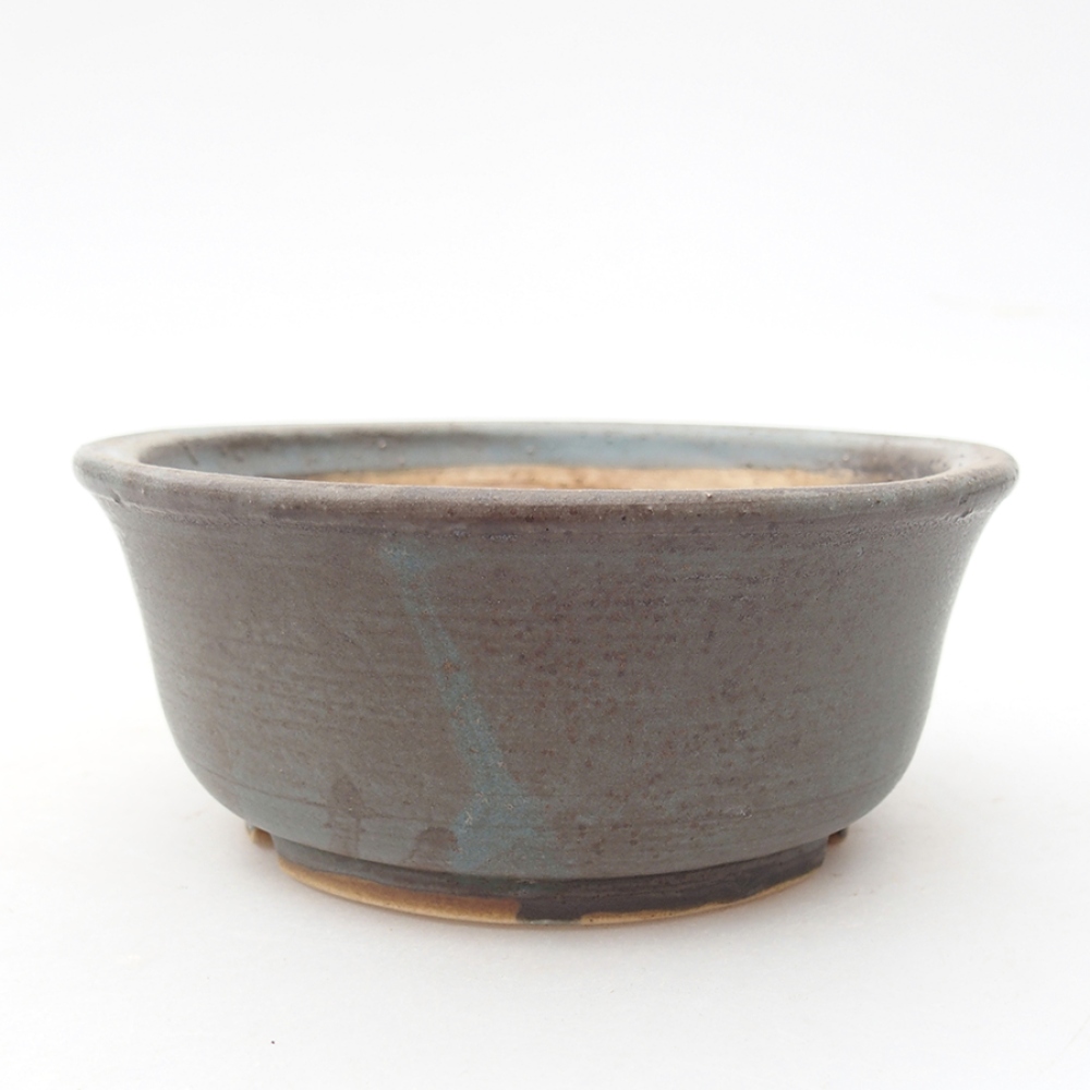 Bonsaischaal van keramiek 11,5 x 11,5 x 5 cm, kleur blauw