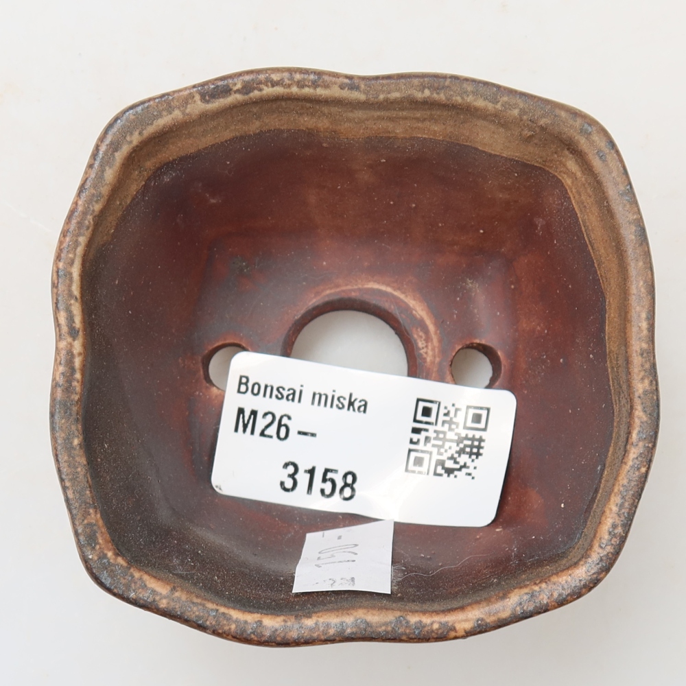 Keramische bonsaischaal 7 x 7 x 3,5 cm, kleur: roze
