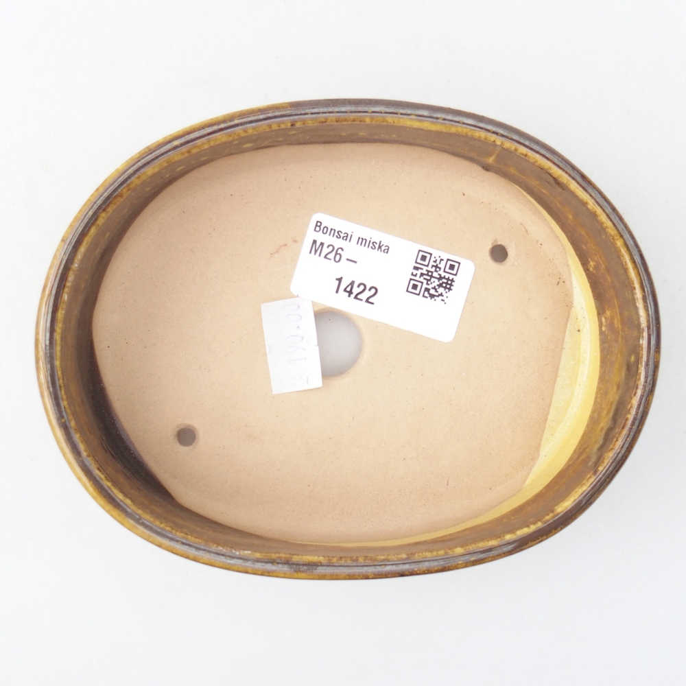 Bonsaischaal van keramiek 12,5 x 10 x 3,5 cm, geel
