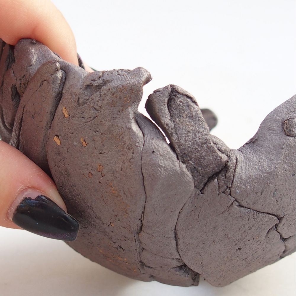 Keramische schaal 10,5 x 10 x 7,5 cm , metaalkleur