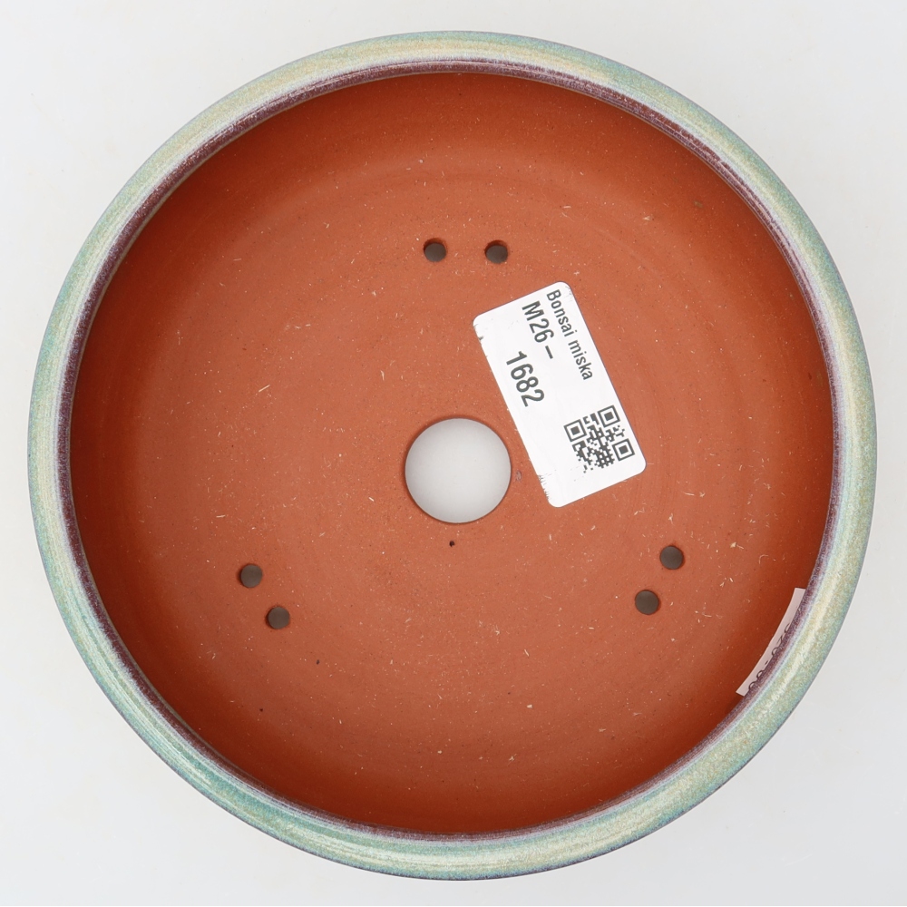 Keramische bonsaipot 14 x 14 x 4,5 cm, kleur groen