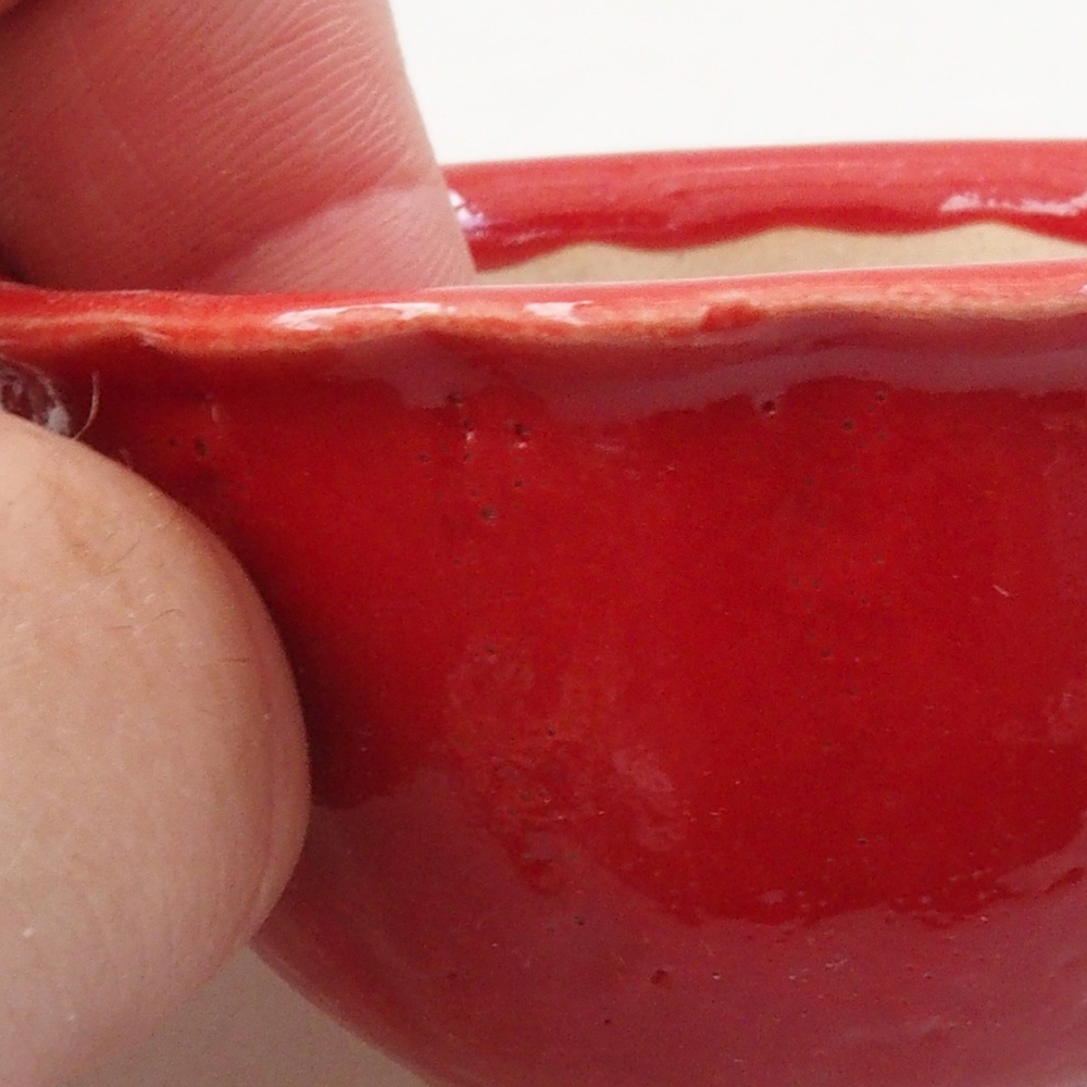 Mini bonsaischaal 7 x 7 x 3,5 cm, kleur rood