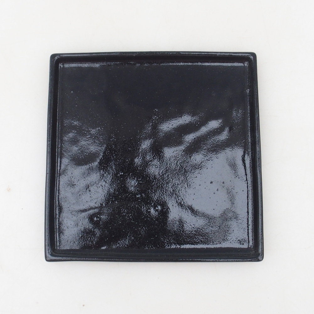 Bonsaischaal vierkant L - 14 x 14 x 1 cm - zwart