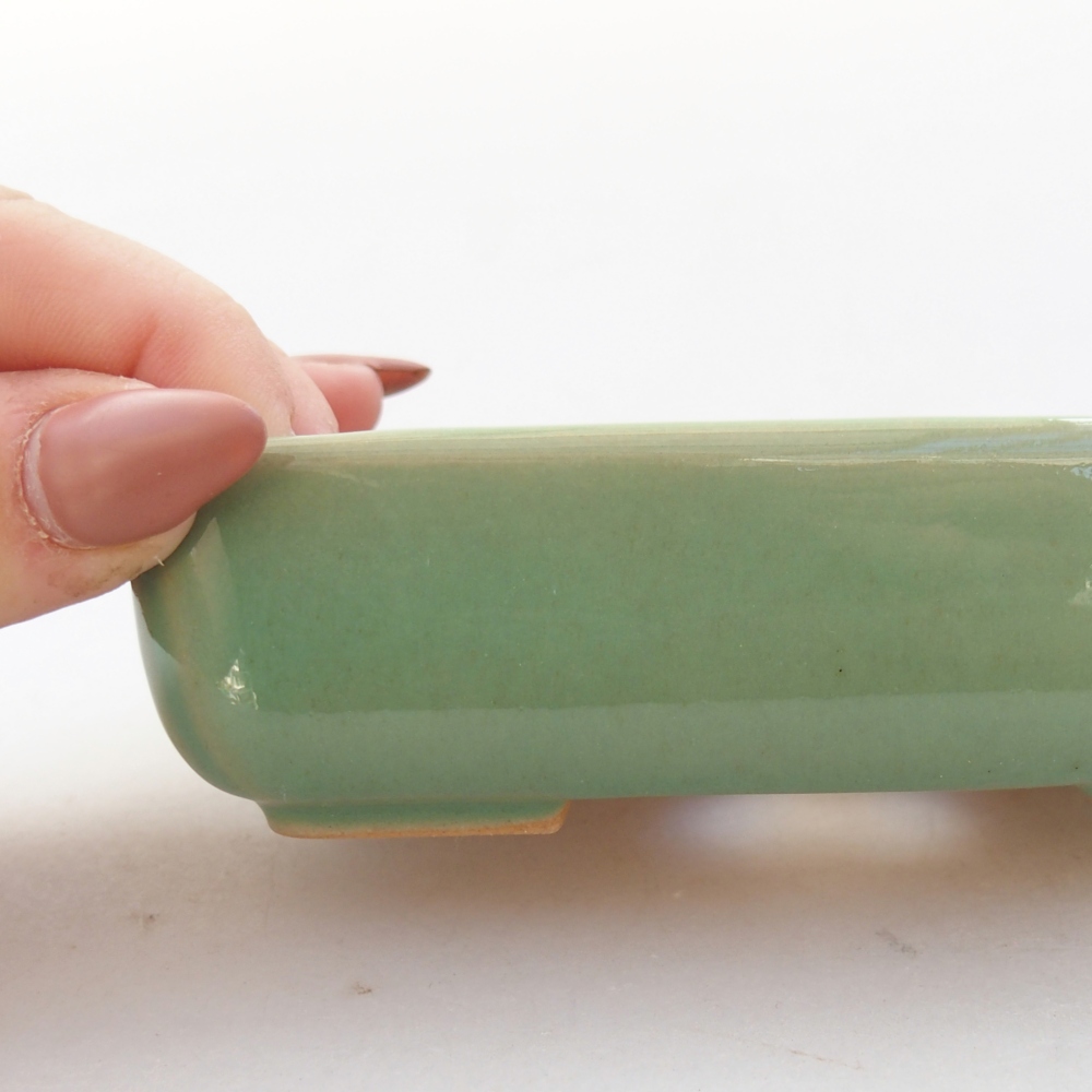 Bonsaischaal van keramiek 26 x 26 x 8 cm, kleur rood