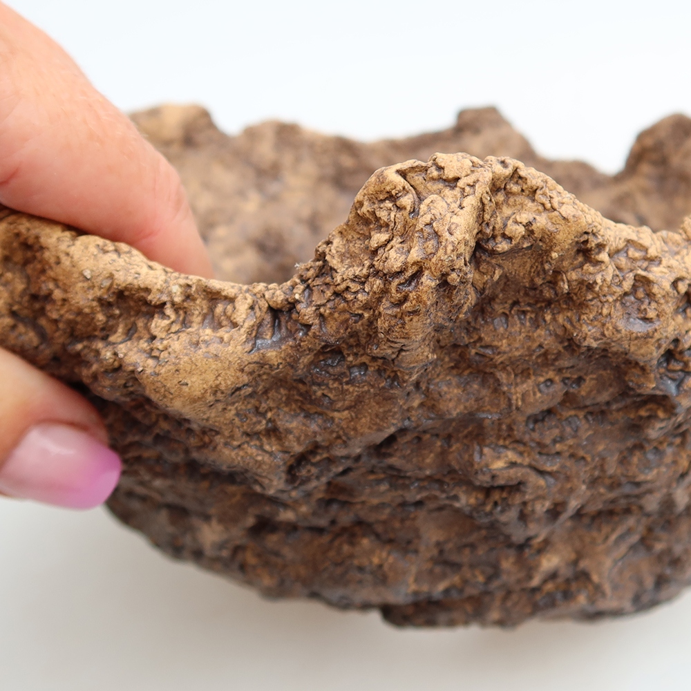 Keramische schaal 19,5 x 16 x 13 cm, kleur bruin