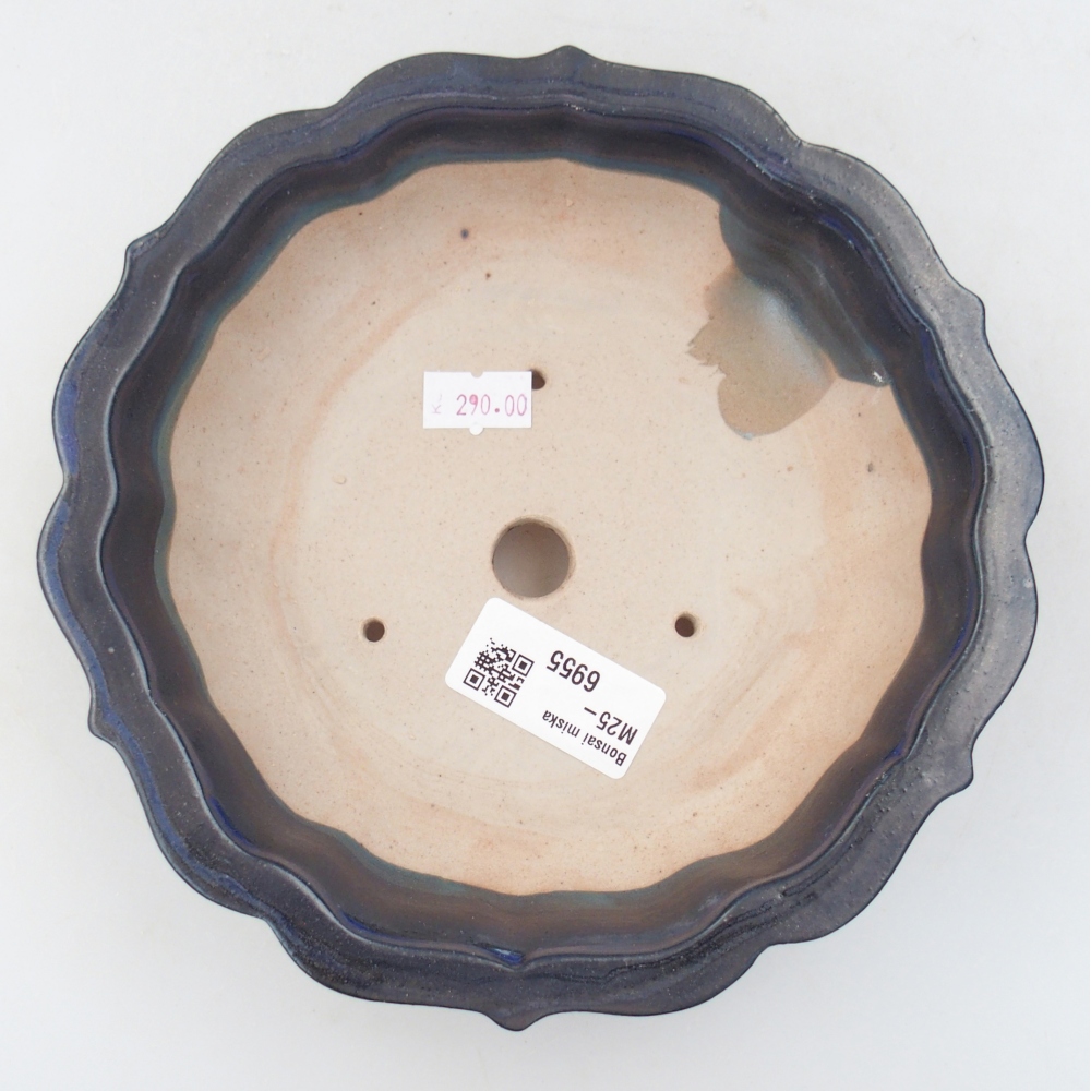 Bonsaischaal van keramiek 26 x 26 x 8 cm, kleur rood