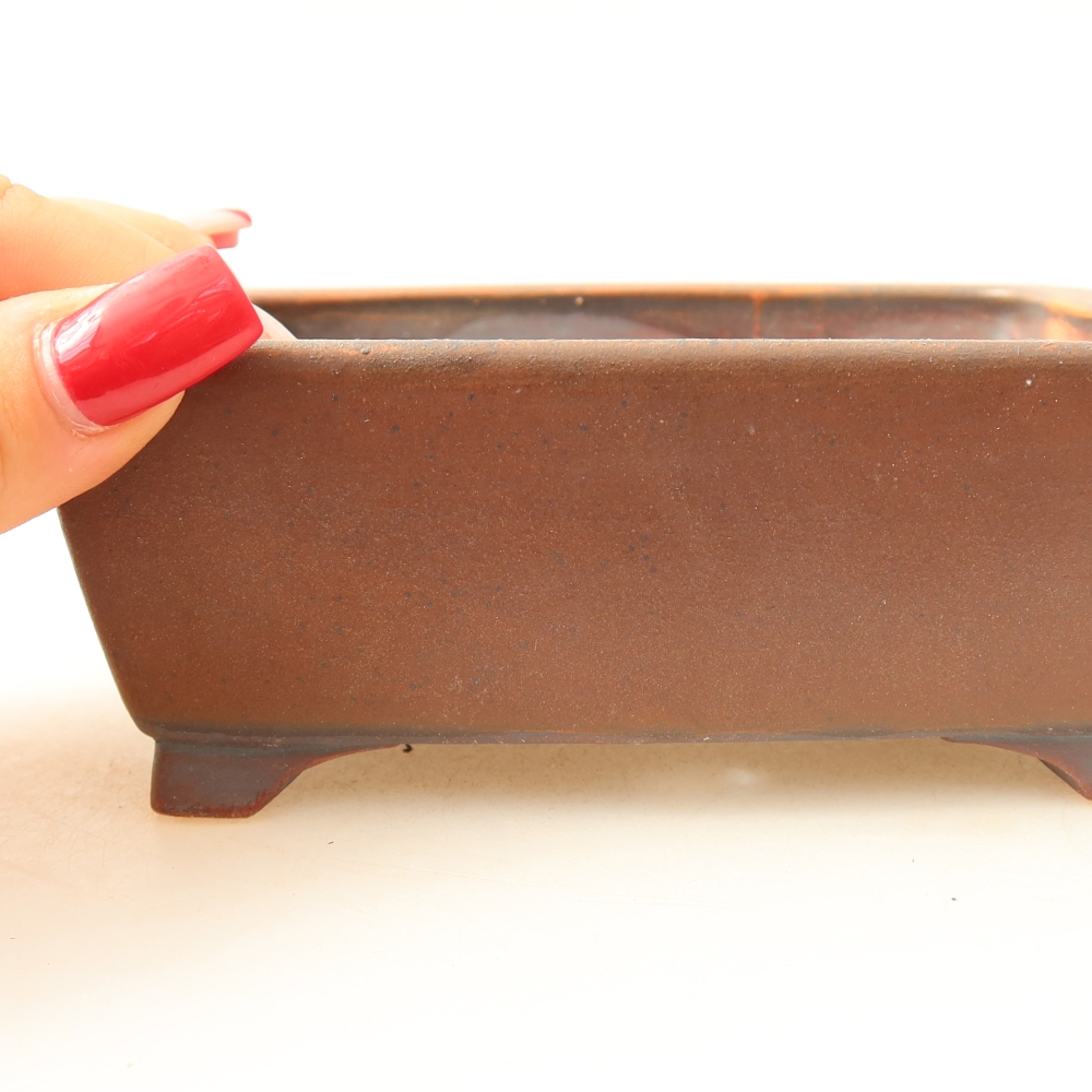 Keramische bonsaipot 13,5 x 11 x 5 cm, kleur bruin