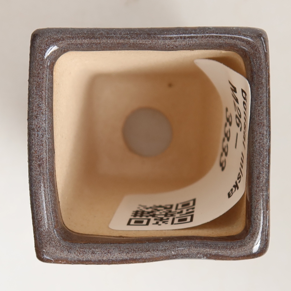 Keramische bonsaipot 3,5 x 3,5 x 5 cm, kleur grijs