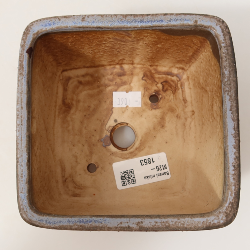 Keramische bonsaipot 13 x 13 x 8 cm, kleur: blauw