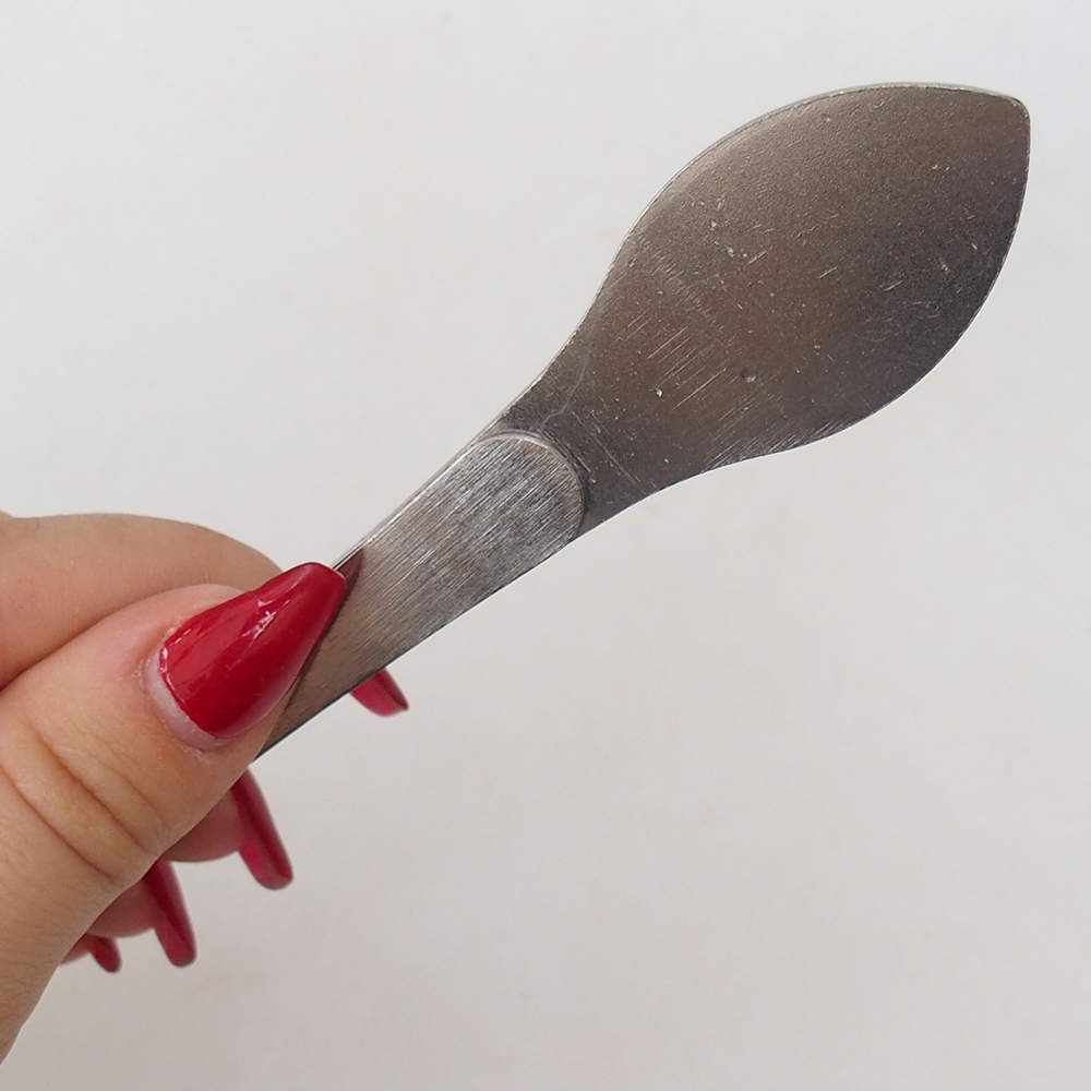 Spatel en gebogen pincet 22 cm - roestvrij staal