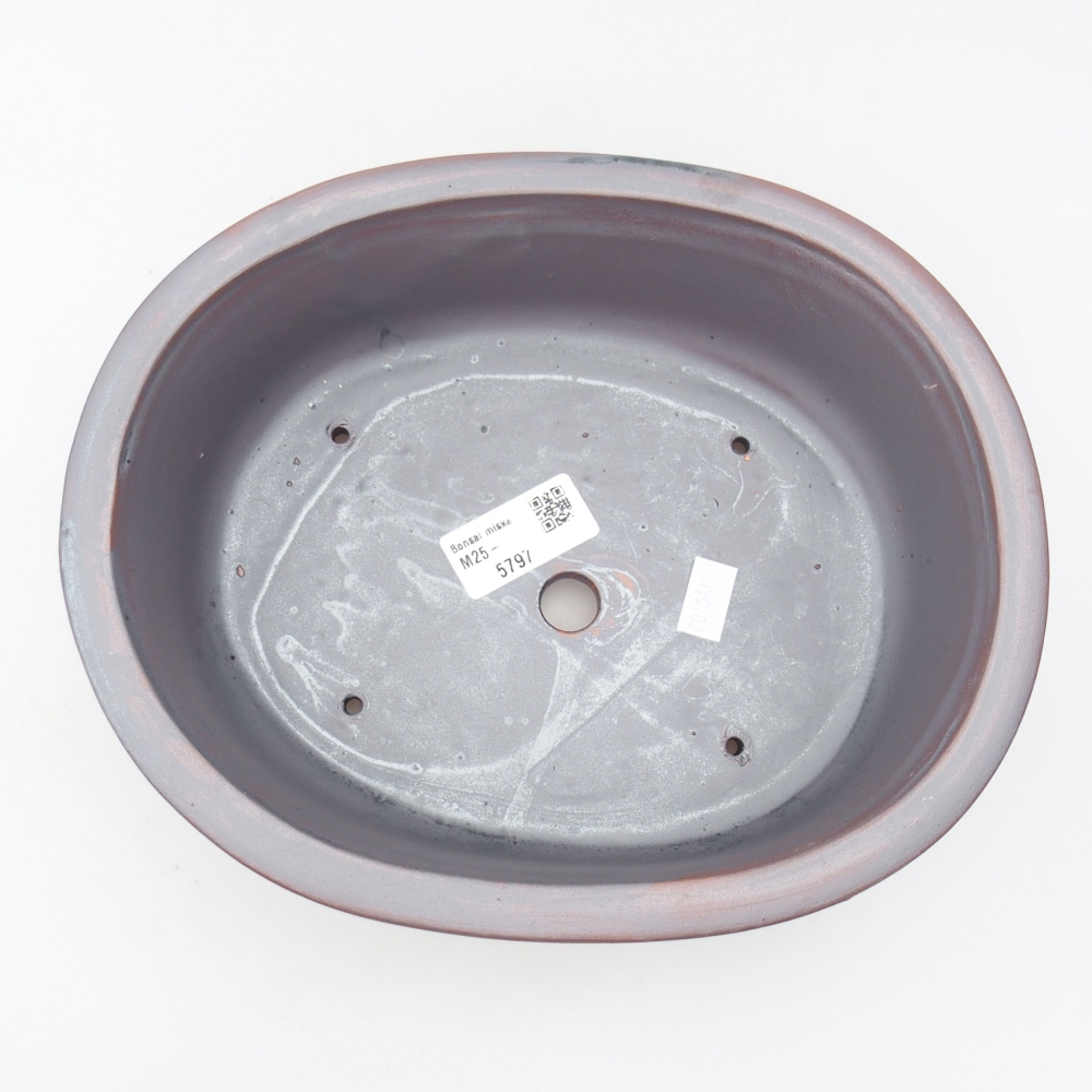 Bonsaischaal van keramiek 23 x 19,5 x 7 cm, metaalkleur