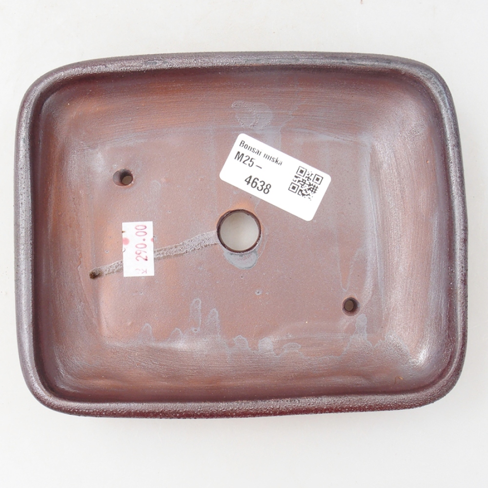 Bonsaischaal van keramiek 17 x 13,5 x 3,5 cm, metaalkleur