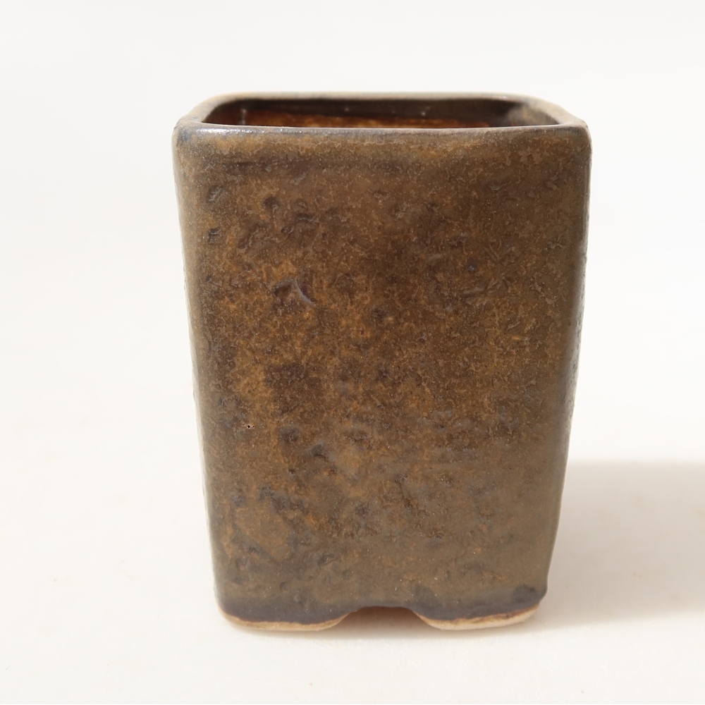 Bonsaischaal van keramiek 5 x 5 x 6,5 cm, bruin