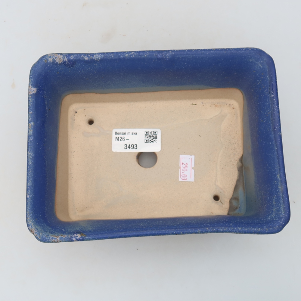 Keramische bonsaischaal 18 x 13,5 x 7,5 cm, kleur blauw