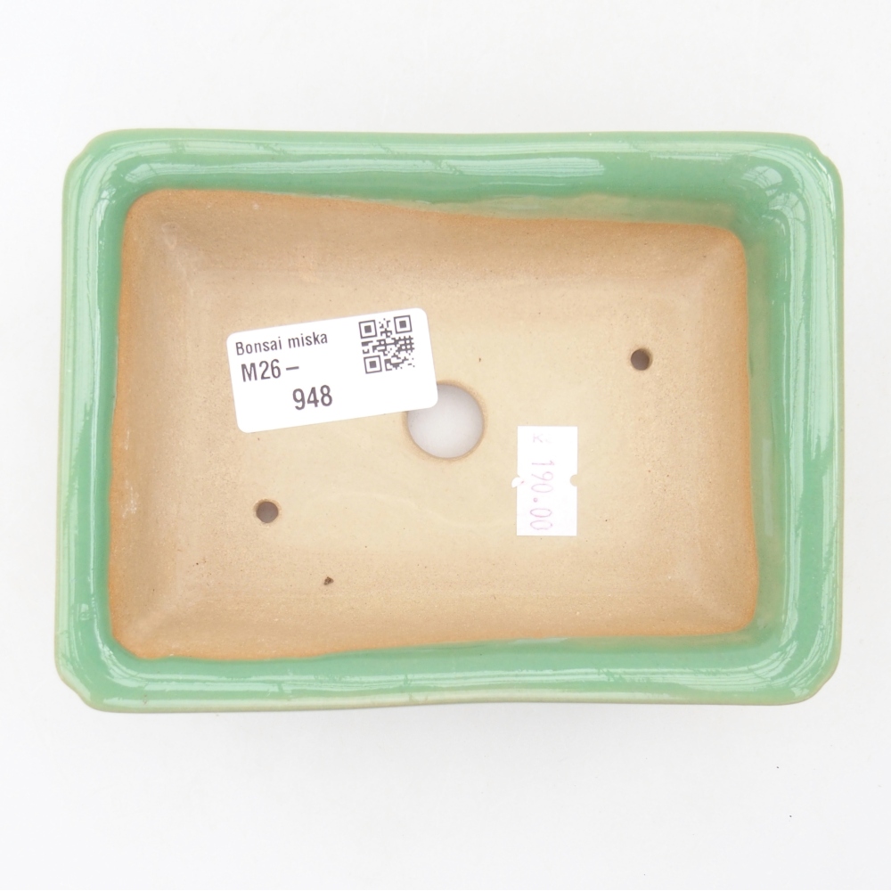 Bonsaischaal van keramiek 13,5 x 10 x 4 cm, groen