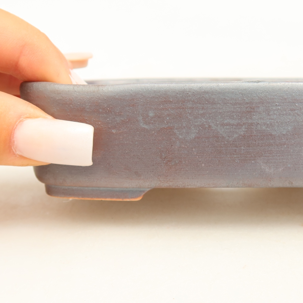 Keramische bonsaipot 13 x 9,5 x 3,5 cm, metaalachtige kleur