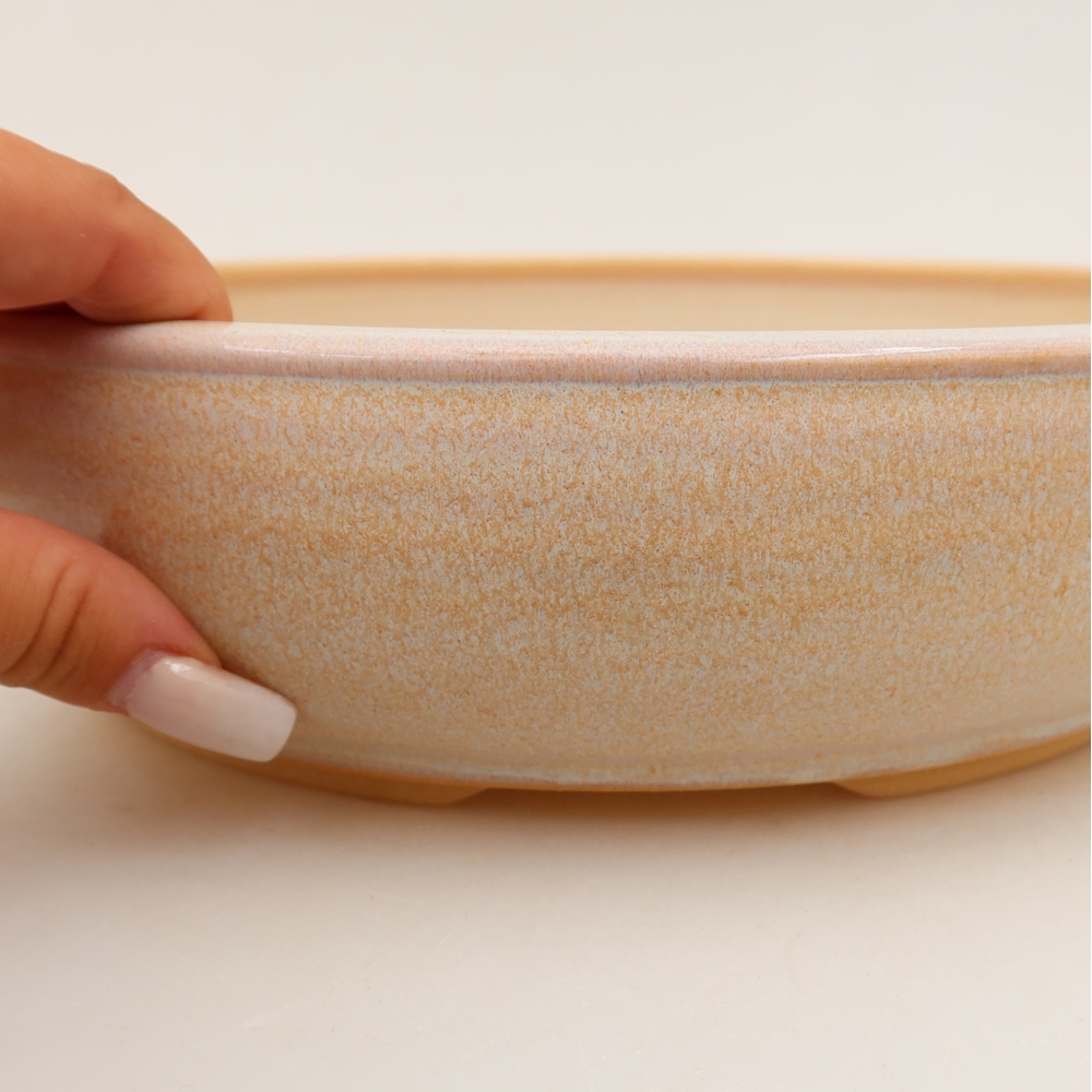 Keramische bonsaipot 27 x 27 x 6,5 cm, kleur beige