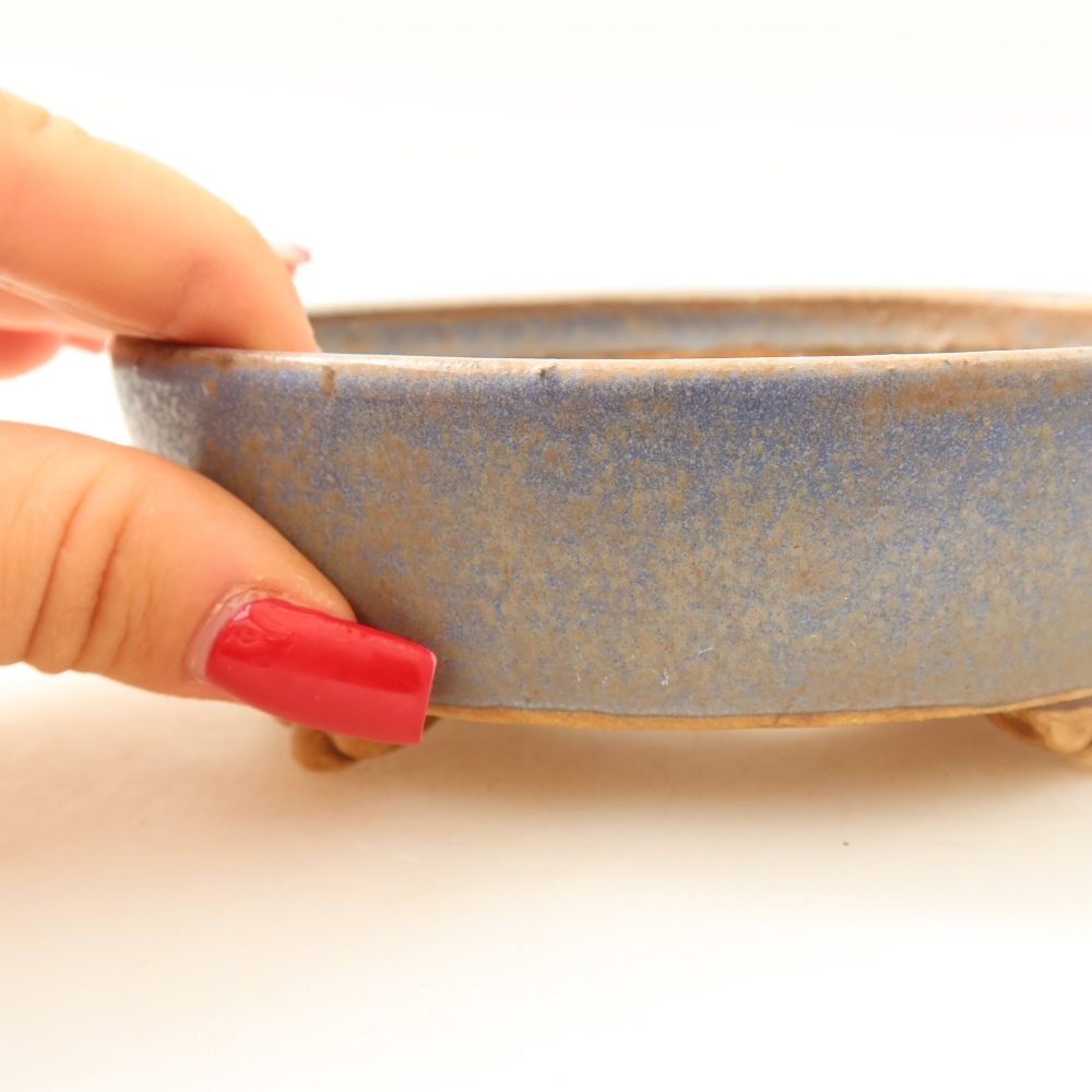 Keramische bonsaipot 12 x 10,5 x 4 cm, kleur: blauw