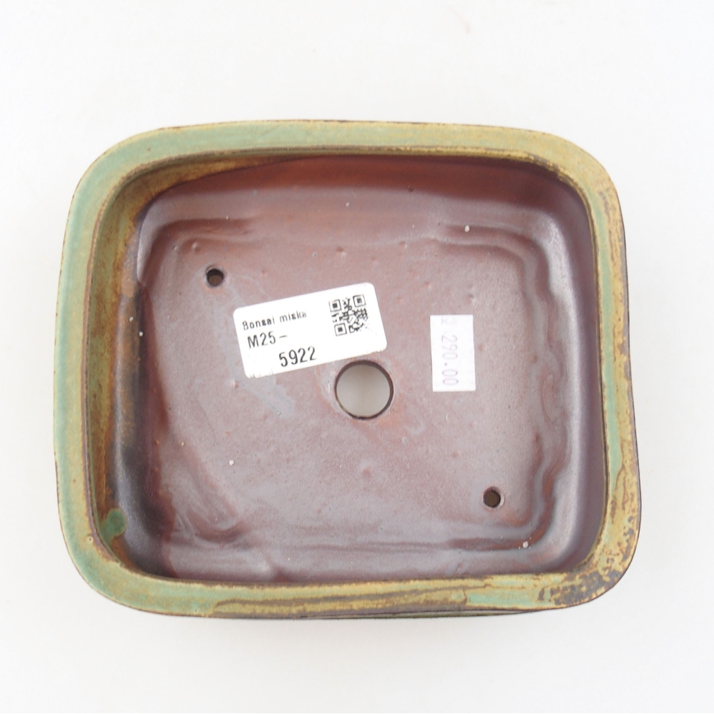 Bonsaischaal van keramiek 22 x 17 x 5 cm, groen