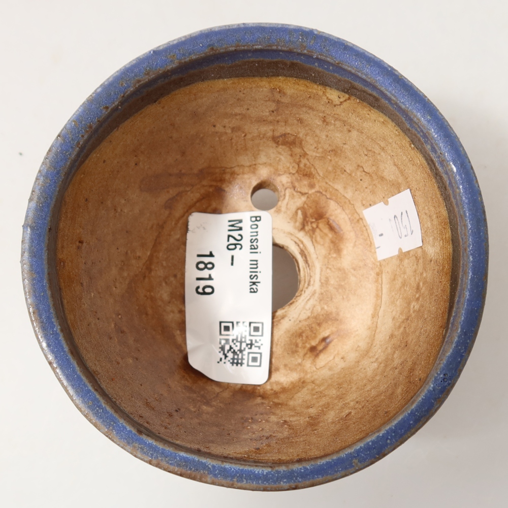 Bonsaischaal van keramiek 8,5 x 8,5 x 5 cm, kleur blauw