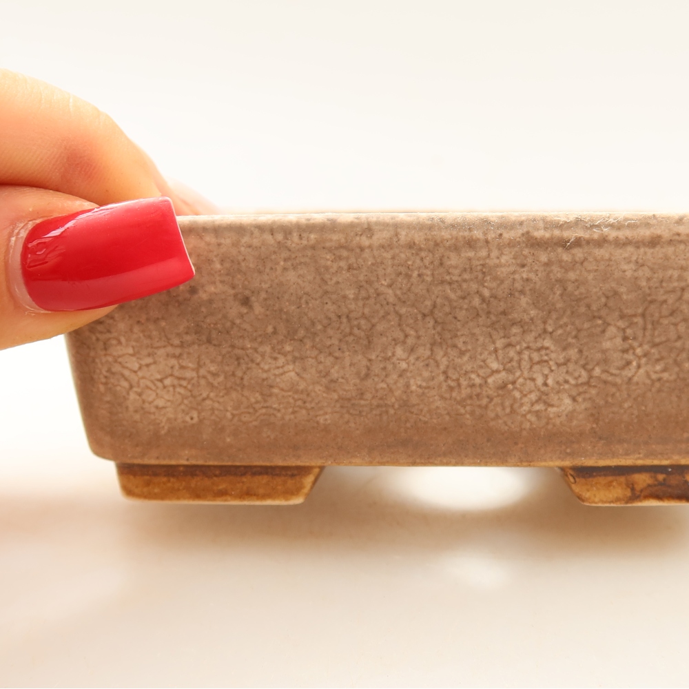 Bonsaischaal van keramiek 10 x 8 x 3,5 cm, roze