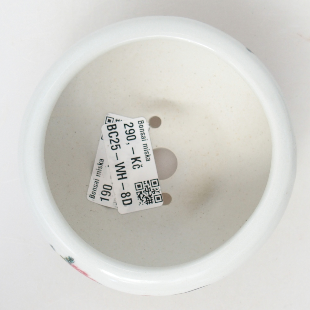 Bonsaischaal van keramiek 10 x 10 x 5 cm, kleur wit