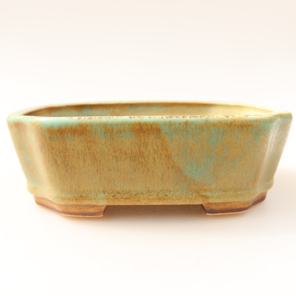 Keramische bonsaipot 13,5 x 11,5 x 4 cm, kleur groen