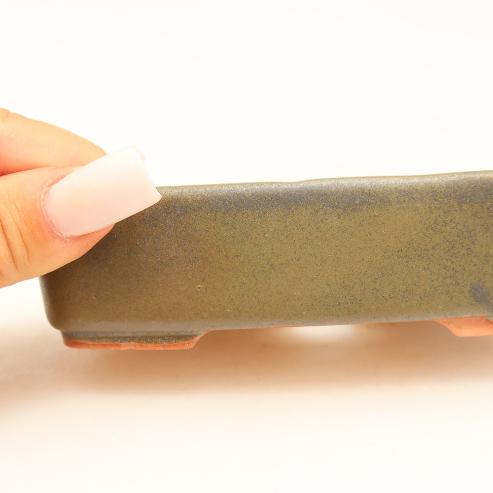 Keramische bonsaipot 13 x 9,5 x 3,5 cm, kleur groen