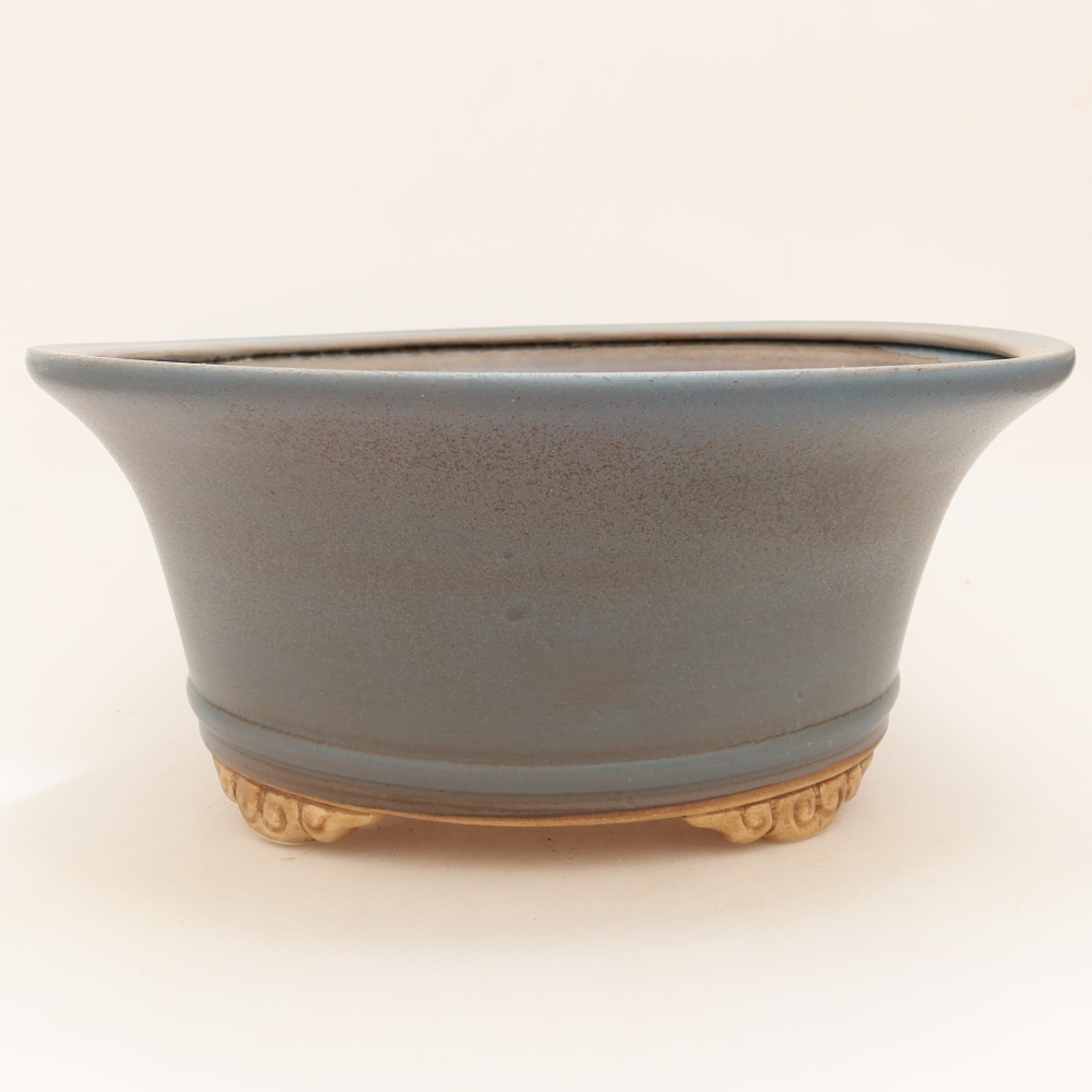 Keramische bonsaipot 29 x 29 x 12 cm, kleur: blauw