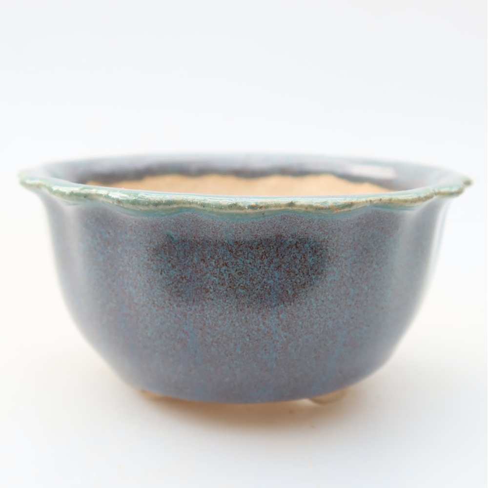 Keramische bonsaischaal 7 x 7 x 3,5 cm, kleur grijs