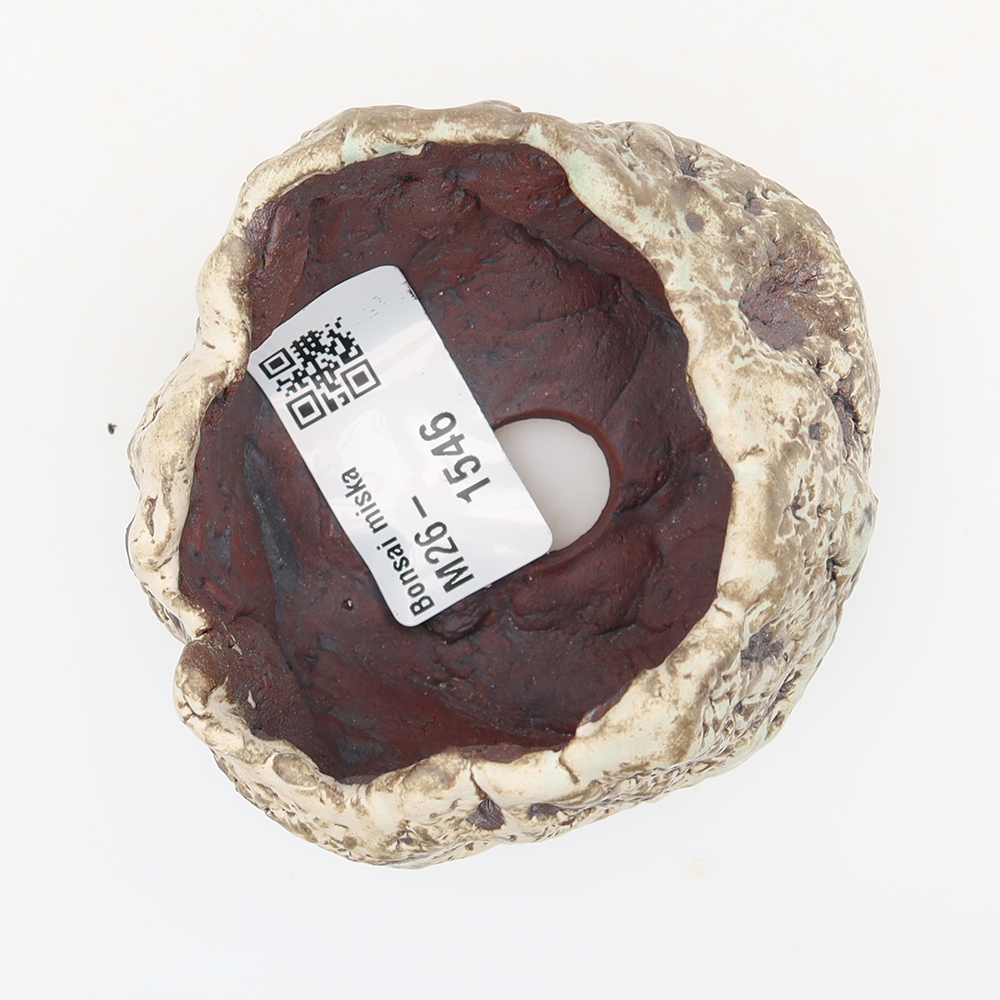 Keramische schaal  7 x 6 x 6 cm, bruin-witte kleur