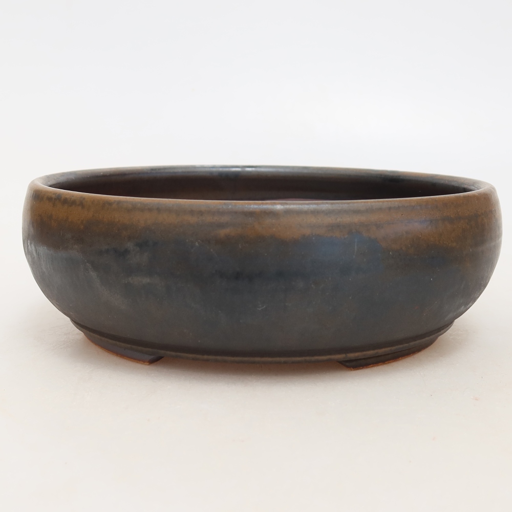 Keramische bonsaipot 17 x 17 x 5,5 cm, kleur bruin