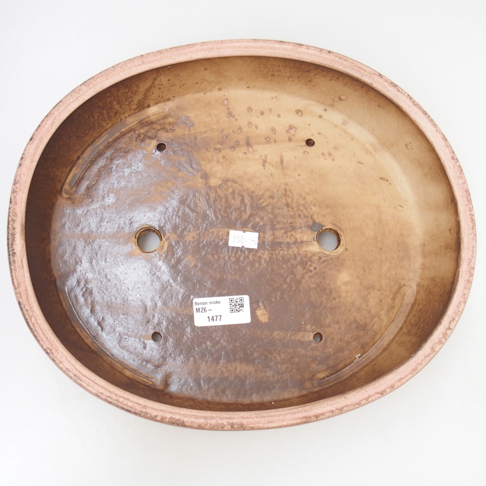 Bonsaischaal van keramiek 31,5 x 27,5 x 6 cm, roze