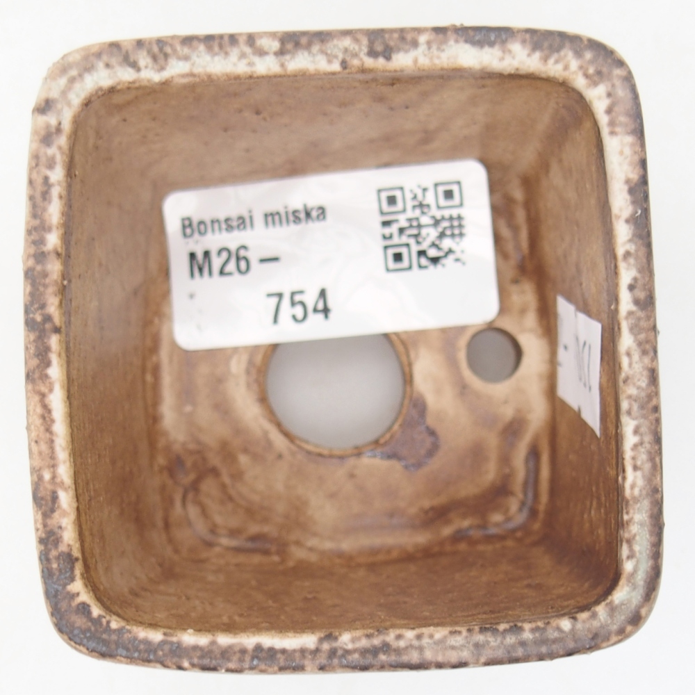 Bonsaischaal van keramiek 6 x 6 x 4,5 cm, groen