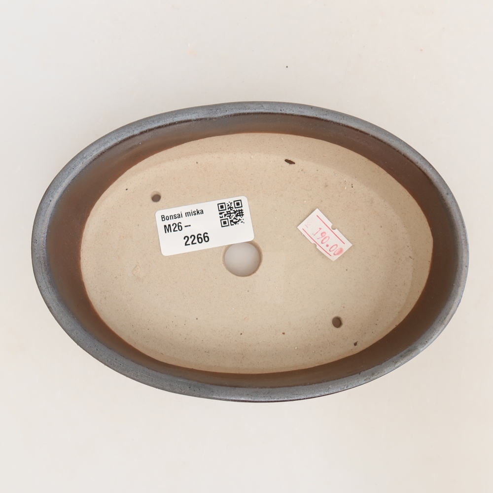 Bonsaischaal van keramiek 16,5 x 11,5 x 4,5 cm, metaalkleur