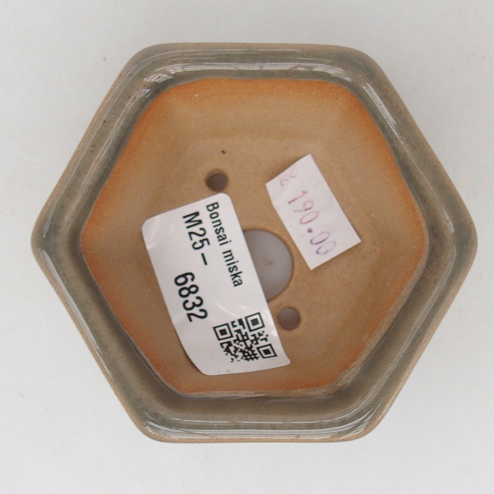 Bonsaischaal van keramiek 7,5 x 7 x 4 cm, grijs
