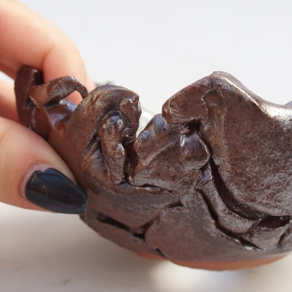 Keramisch Schelp 10 x 10,5 x 5,5 cm , kleur bruin