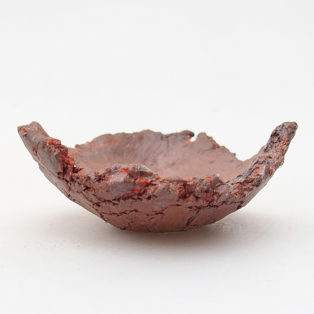 Schelp van keramiek 7 x 7 x 3 cm , kleur oranje