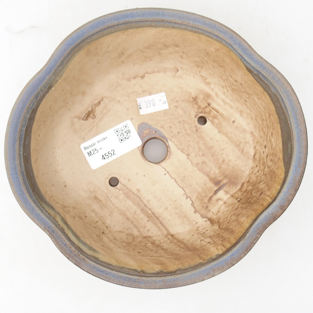 Bonsaischaal van keramiek 19 x 17 x 6 cm, kleur blauw