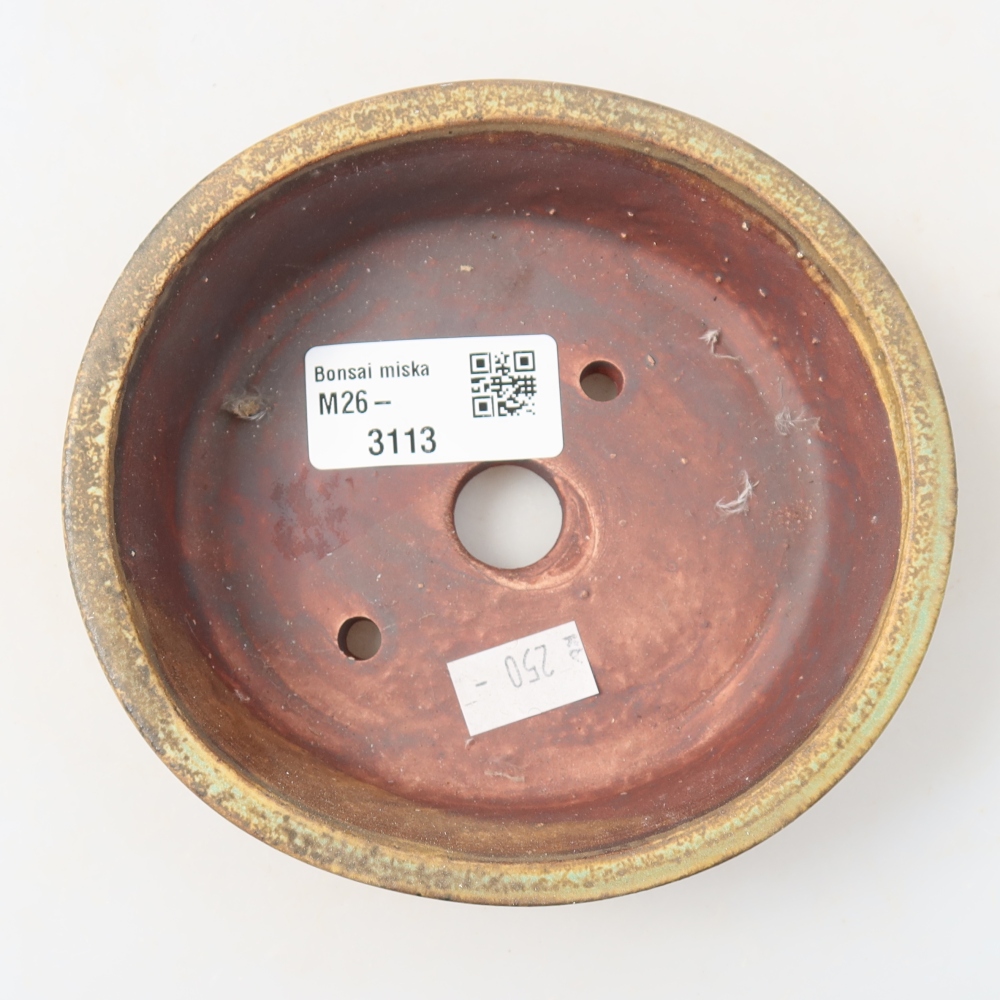Keramische bonsaipot 12,5 x 11,5 x 3,5 cm, kleur: groen
