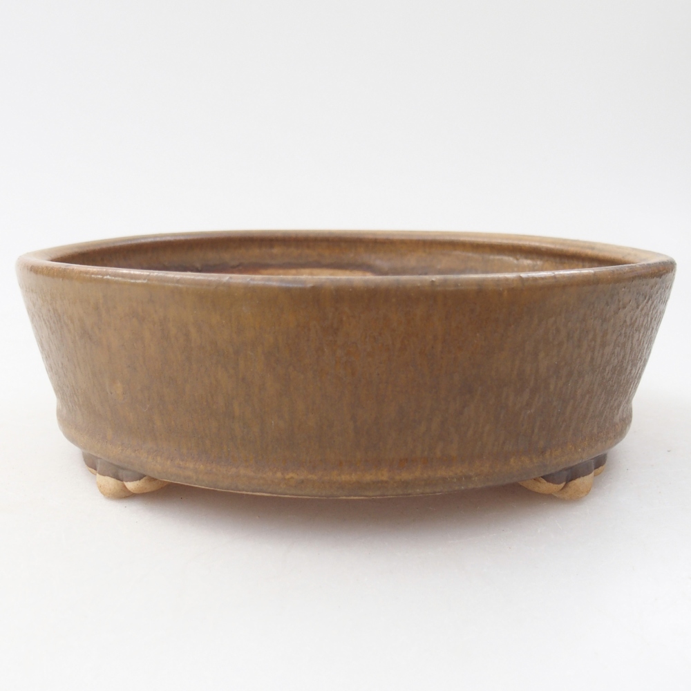 Bonsaischaal van keramiek 15,5 x 15,5 x 5 cm, bruin